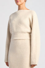 Load image into Gallery viewer, Boat Neck Fluffy Knit Oat Marl
