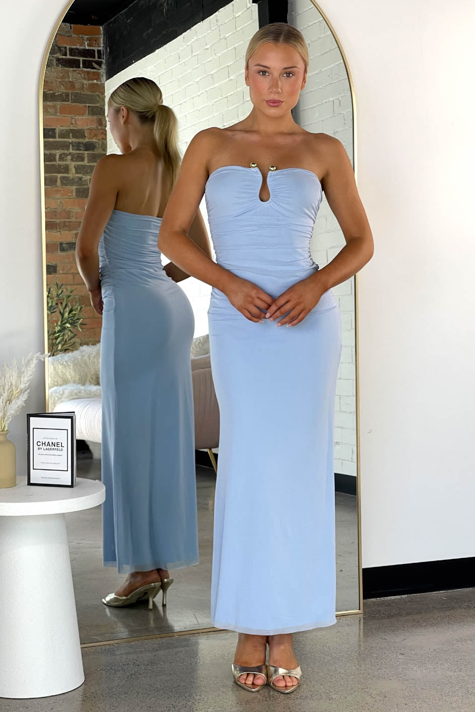 Tanvi Maxi Dress Blue Mesh
