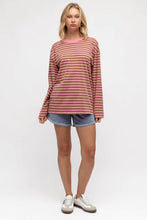 Load image into Gallery viewer, Maddie Long Sleeve Tee Pink Brown
