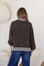 Load image into Gallery viewer, Tilly Blanket Stitch Knit Choc Latte
