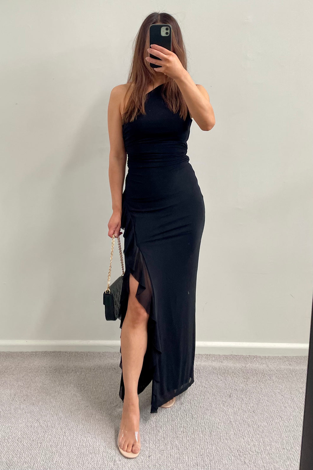 Julita One Shoulder Maxi Dress Black