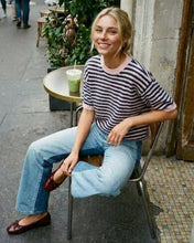 Load image into Gallery viewer, Brielle Striped Knit Tee Pink Navy
