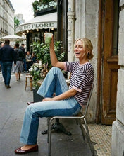 Load image into Gallery viewer, Brielle Striped Knit Tee Pink Navy
