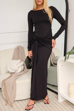 Load image into Gallery viewer, Maryam Long Sleeve Maxi Dress Black
