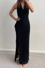 Load image into Gallery viewer, Tasmin Halter Neck Mesh Maxi Dress Black
