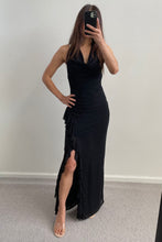 Load image into Gallery viewer, Tasmin Halter Neck Mesh Maxi Dress Black
