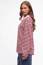 Load image into Gallery viewer, Maddie Long Sleeve Tee Burgundy Cream
