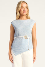 Load image into Gallery viewer, Calla Top With Robe Belt Blue
