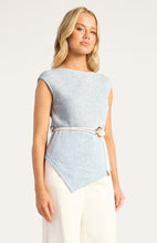 Load image into Gallery viewer, Calla Top With Robe Belt Blue
