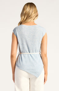 Calla Top With Robe Belt Blue