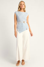 Load image into Gallery viewer, Calla Top With Robe Belt Blue
