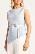 Load image into Gallery viewer, Calla Top With Robe Belt Blue
