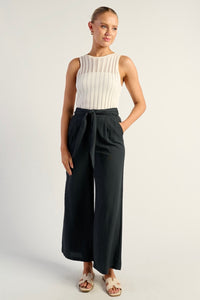 Vance Waist Tie Pants Navy