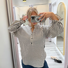 Load image into Gallery viewer, Kacey Shirt Navy Stripe
