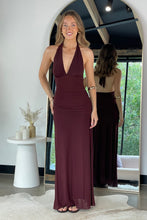 Load image into Gallery viewer, Laurel Halter Maxi Dress Mahogany
