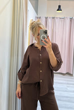 Load image into Gallery viewer, Rhea Cotton Shirt Chocolate
