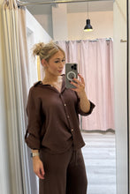 Load image into Gallery viewer, Rhea Cotton Shirt Chocolate
