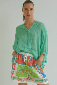 Worthier Carter Linen Shirt Spring Green