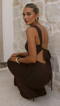Load image into Gallery viewer, Viola One Shoulder Tie Back Maxi Dress Brown
