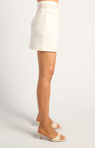 Contrast Stitch Denim Mini Skirt