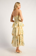 Load image into Gallery viewer, Florals Tiered Hem Dress Butter
