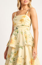 Load image into Gallery viewer, Florals Tiered Hem Dress Butter
