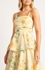 Florals Tiered Hem Dress Butter