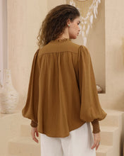 Load image into Gallery viewer, Paige Long Sleeves Blouse Tan | Irish Maxi
