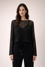 Load image into Gallery viewer, Metallic Crop Knit Black
