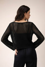 Load image into Gallery viewer, Metallic Crop Knit Black
