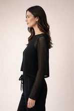 Load image into Gallery viewer, Metallic Crop Knit Black

