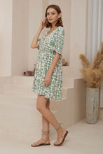 Load image into Gallery viewer, Ursula Mini Dress Green Print
