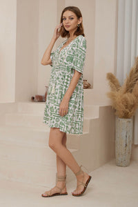 Ursula Mini Dress Green Print