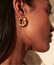 Load image into Gallery viewer, Wave Coil Gold Plated Earrings
