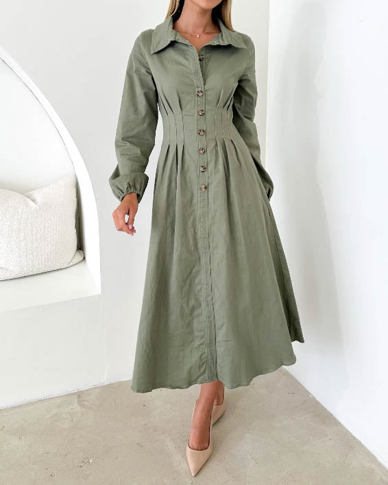 Reenali Midi Dress Khaki