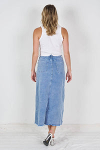 Dana Frayed Hem Denim Skirt