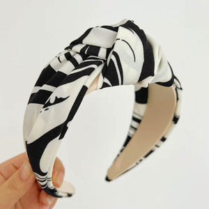 Elise Knotted Headband Black Print