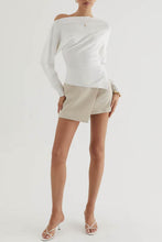 Load image into Gallery viewer, Chad Asymmetric Hem Knit Top White
