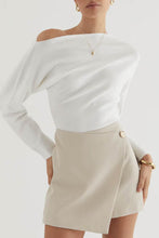 Load image into Gallery viewer, Chad Asymmetric Hem Knit Top White
