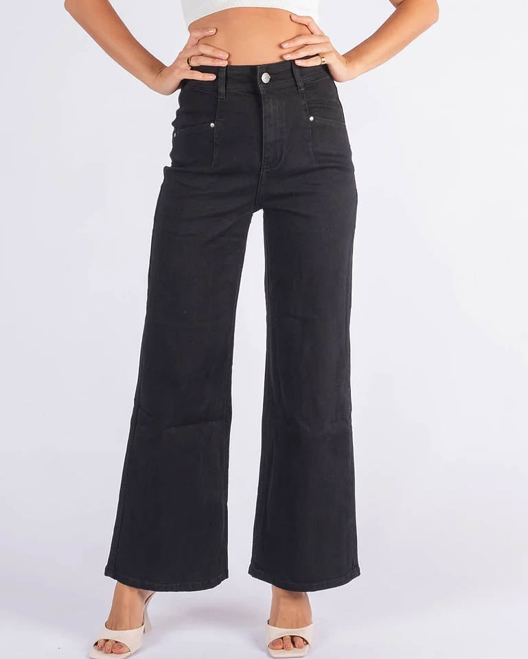 Arca Wide Leg Jeans Black