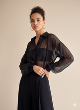 Load image into Gallery viewer, Franchi Sheer Shirt Black
