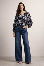 Load image into Gallery viewer, Salome Blouse Blue Choc Print
