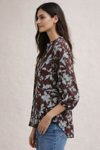 Load image into Gallery viewer, Salome Blouse Blue Choc Print
