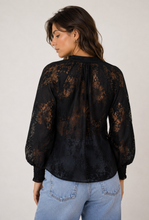 Load image into Gallery viewer, Vintage Floral Lace Blouse Black
