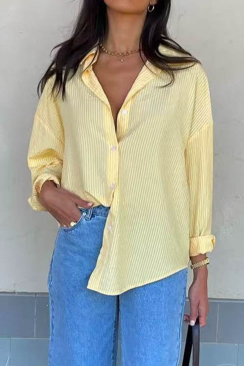 Zenith Pinstripe Shirt Yellow