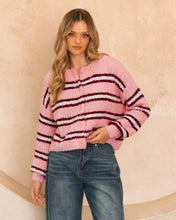 Load image into Gallery viewer, Rosewood Stripe Knit Cardi | Ebby And I
