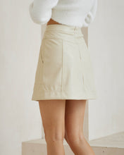 Load image into Gallery viewer, Adrie Faux Leather Mini Skirt Beige
