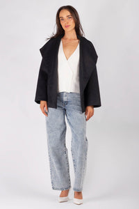 Jayla Wool Blend Coat Charcoal