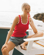 Load image into Gallery viewer, Shakila Contrast Knit Tank Pink Red
