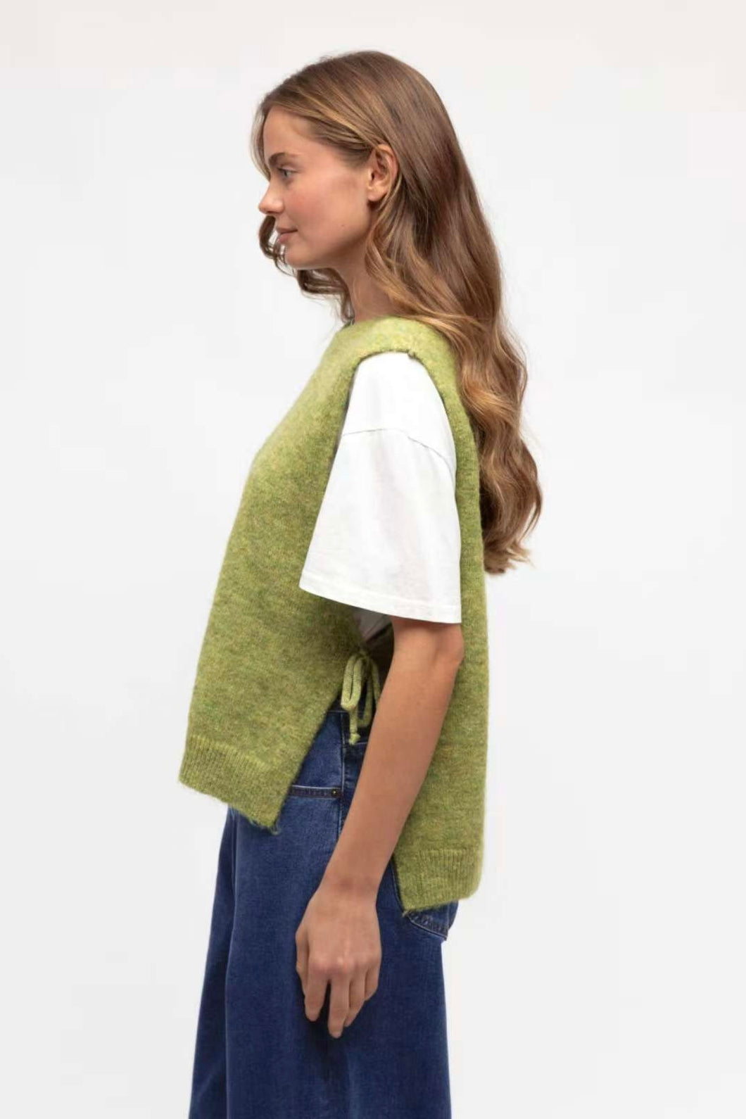 Paper Heart Effie Knit Vest Olive
